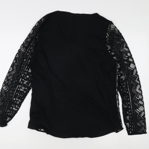 Marks and Spencer Women's Black Geometric Tunic Blouse