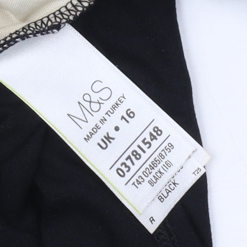 Marks and Spencer Women's Black Geometric Tunic Blouse