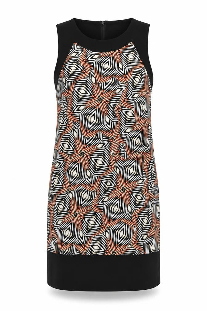 Front view of Dorothy Perkins Women's, size 10, Geometric Shift Dress