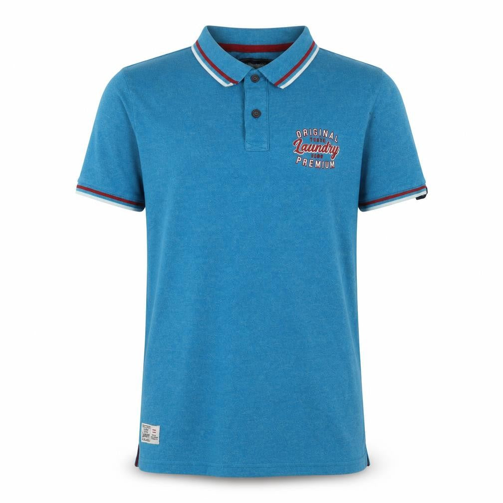 Front view of Tokyo Laundry Men's Blue Polo M