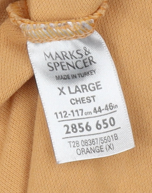 Marks and Spencer Men's Orange XL Polo Shirt