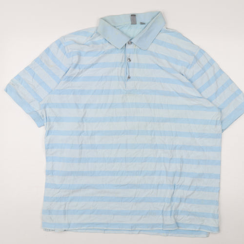 Ashworth Men's Blue Striped Polo, 3XL, Casual Style
