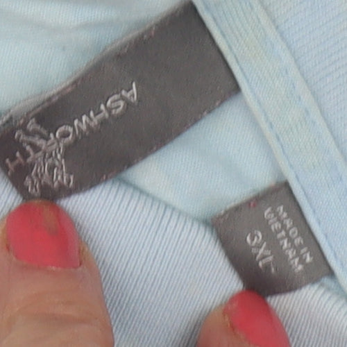 Ashworth Men's Blue Striped Polo, 3XL, Casual Style