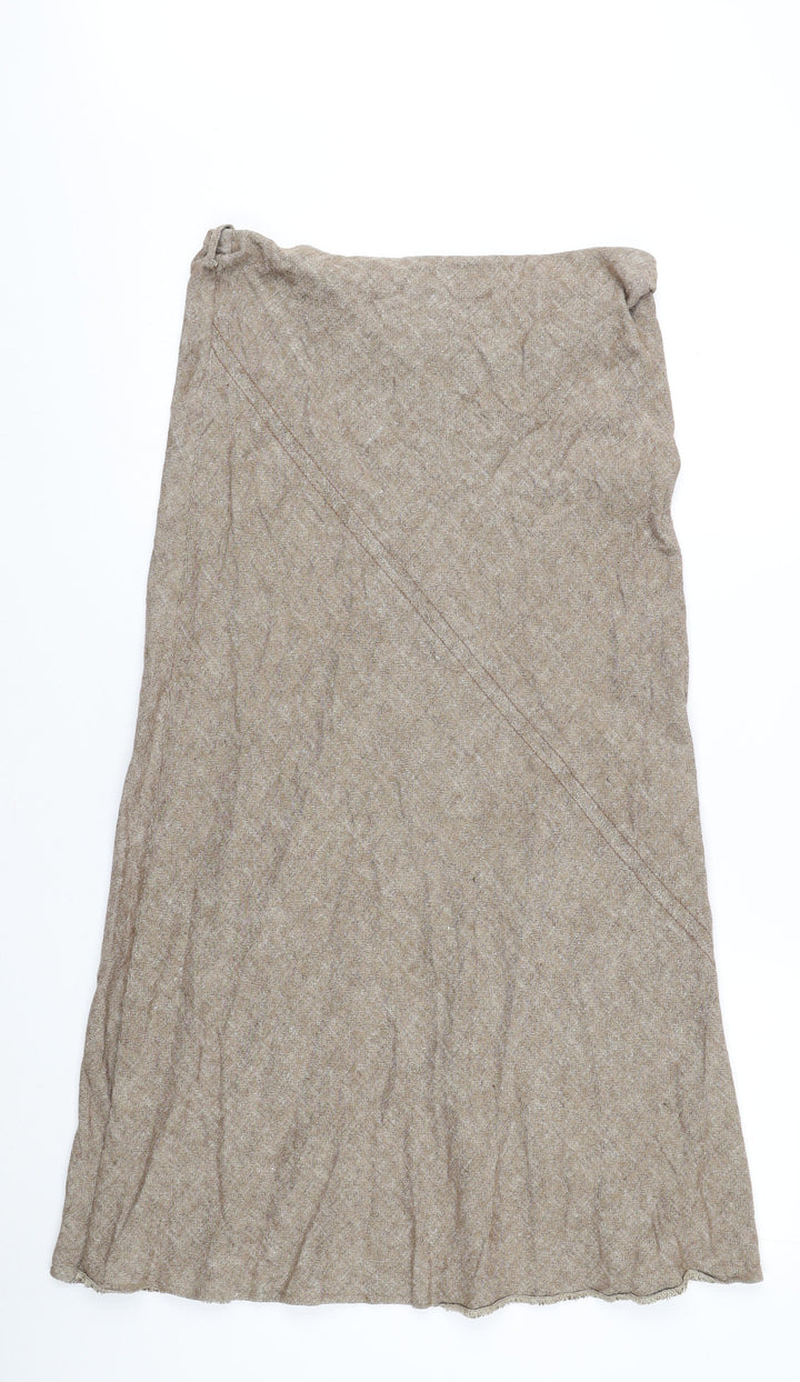 Wallis Women Beige A-Line Midi Skirt, Size 12