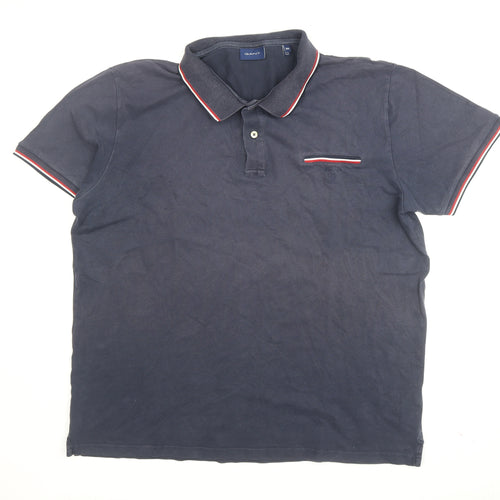 Gant Men's Blue Polo Shirt 2XL Short Sleeve Collared