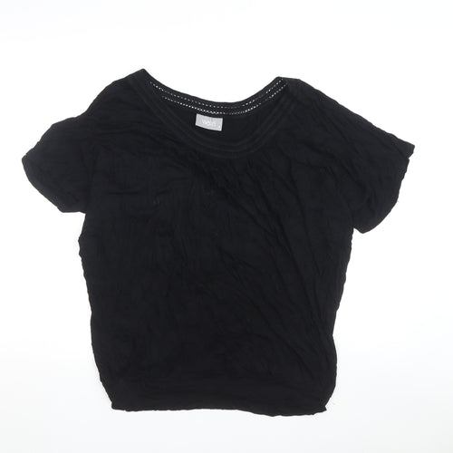 Wallis Women's Black Crochet Accent T-Shirt Size M