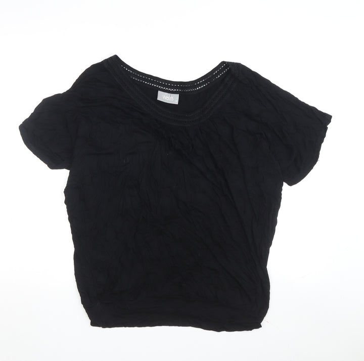 Wallis Women's Black Crochet Accent T-Shirt Size M