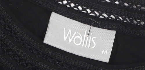 Wallis Women's Black Crochet Accent T-Shirt Size M