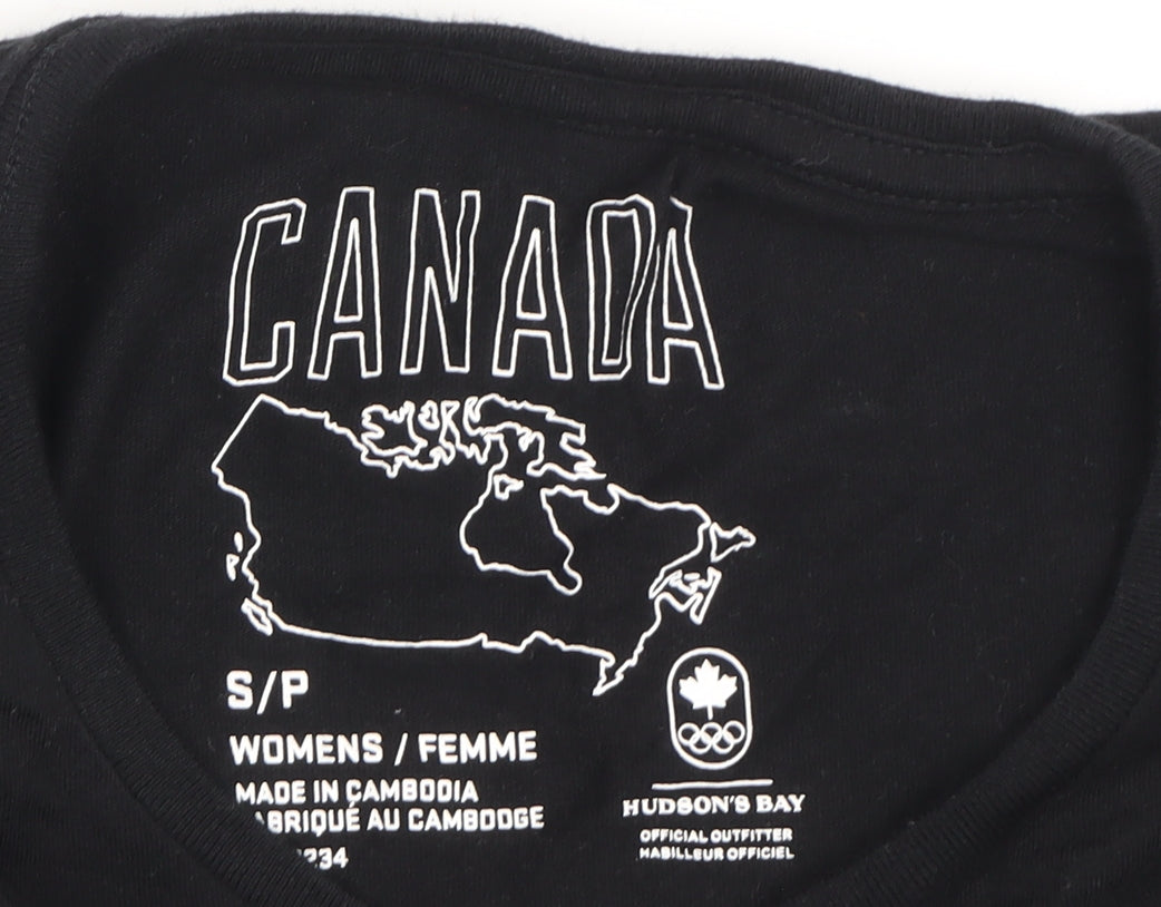 Hudson's Bay Women's Black Canada T-Shirt Size S