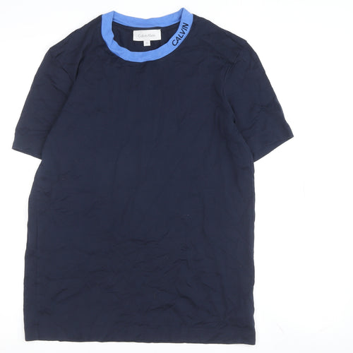 Calvin Klein Unisex Blue T-Shirt XS Crew Neck