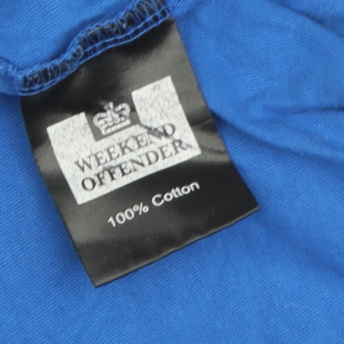 Weekend Offender Men's Blue Graphic T-Shirt Small