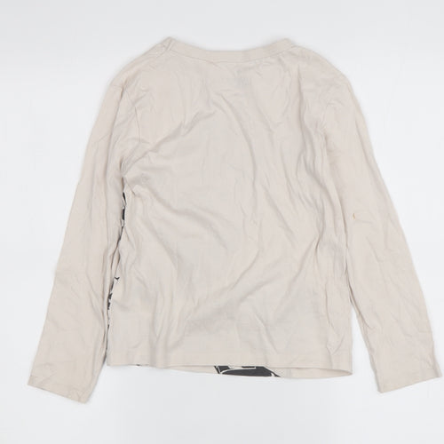 H&M Boys Beige Long Sleeve Black Panther T-Shirt 5-6 Years