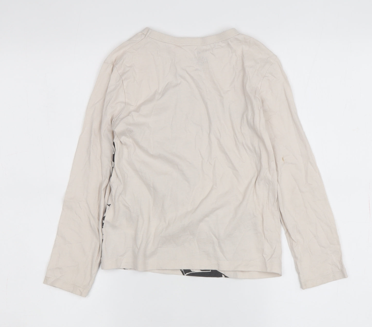 H&M Boys Beige Long Sleeve Black Panther T-Shirt 5-6 Years