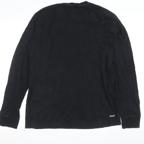 Weekend Offender Men's Black T-Shirt, Size L, Long Sleeve, Cotton