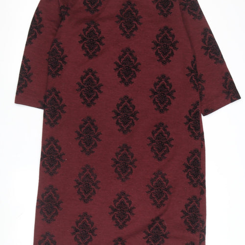 White Stuff Women's Red Geometric Shift Dress Size 12