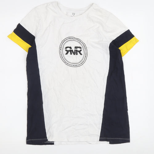 River Island Boys White Graphic Print T-Shirt 11-12 Years