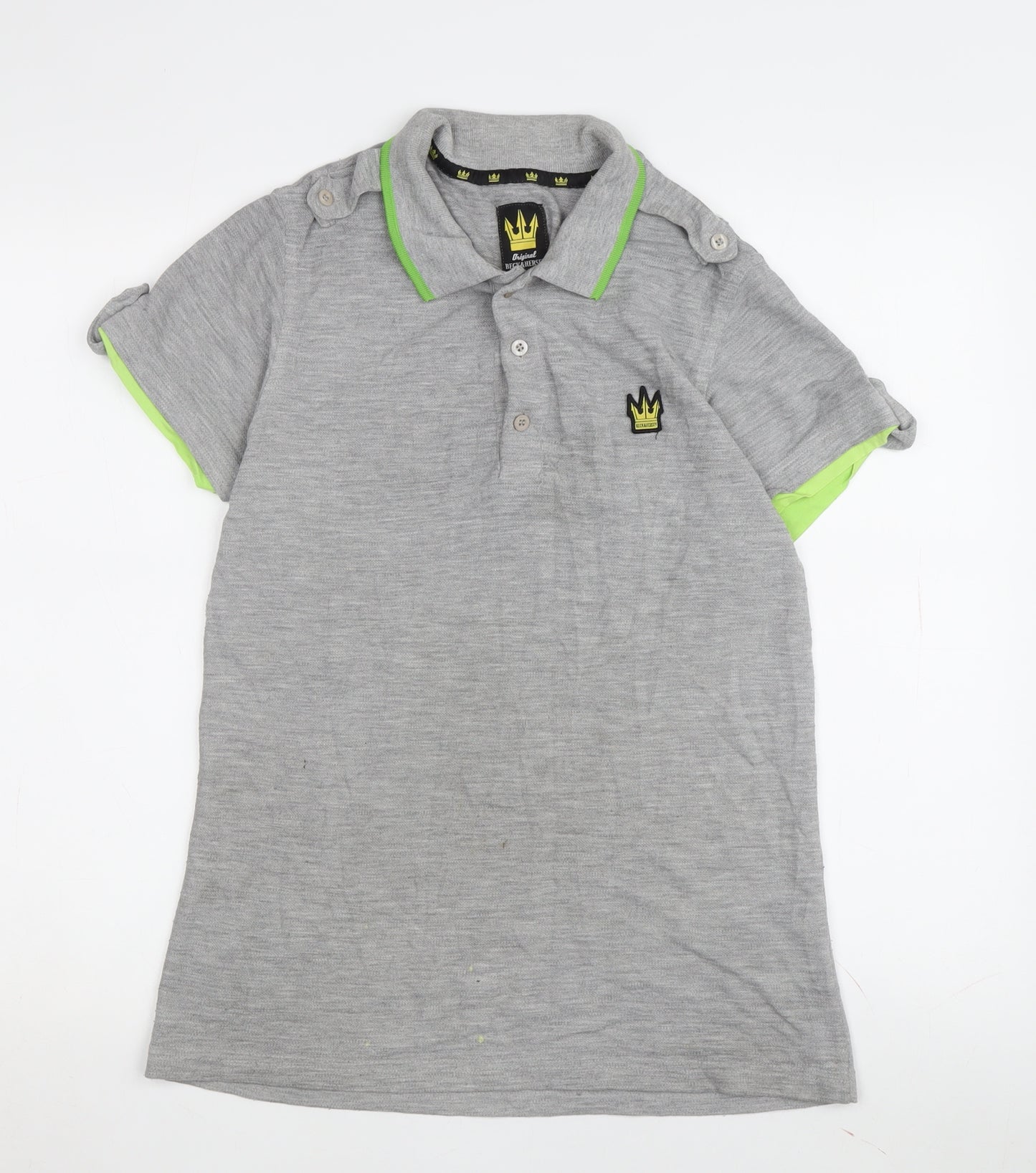 Beck & Hersey Men's Grey S T-Shirt, Logo, Cotton Blend
