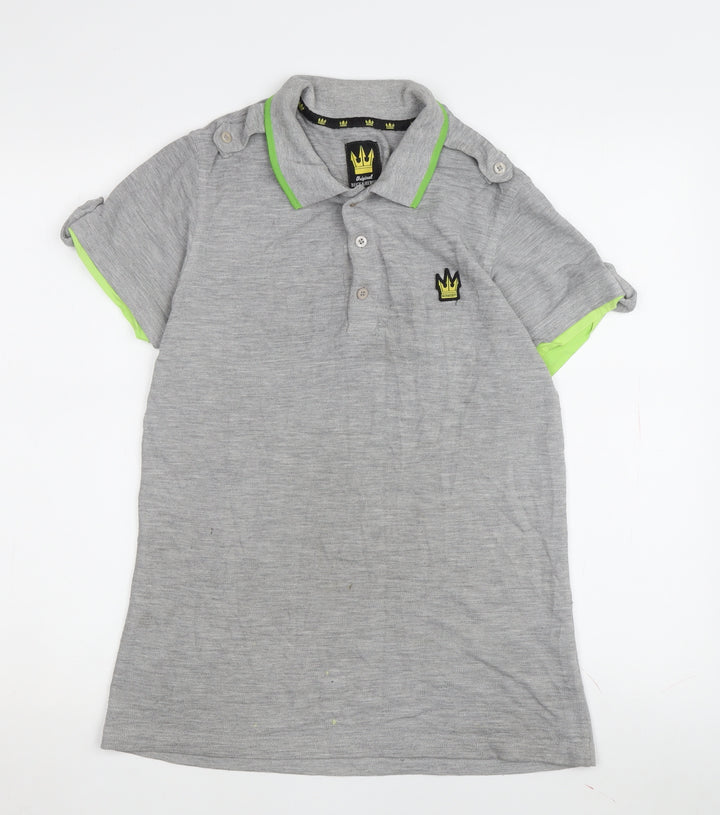 Beck & Hersey Men's Grey S T-Shirt, Logo, Cotton Blend