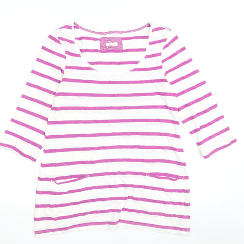 White Stuff Women's Striped T-Shirt Multicoloured Size 8