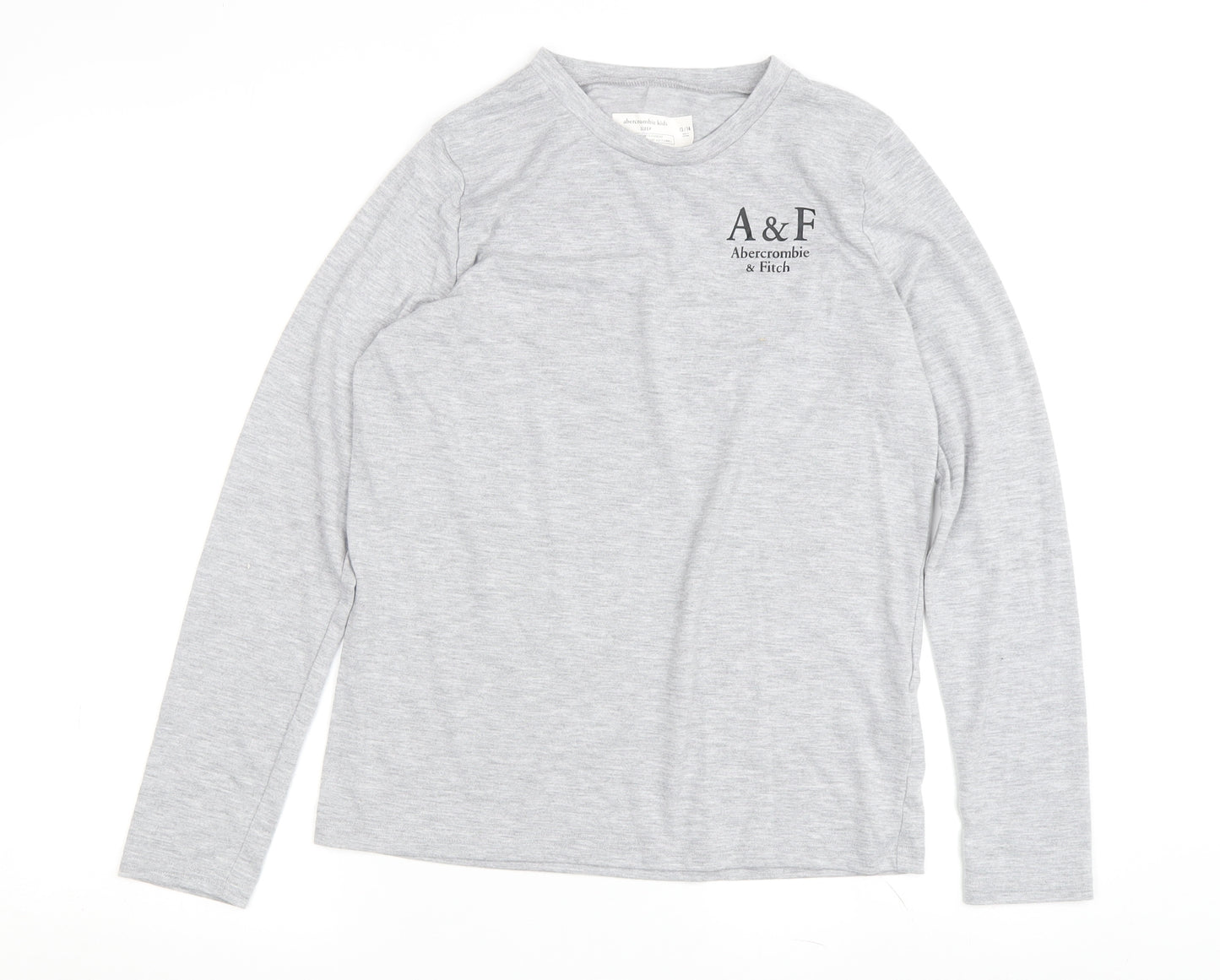 Abercrombie & Fitch Boys Grey Long Sleeve T-Shirt, Size 13-14