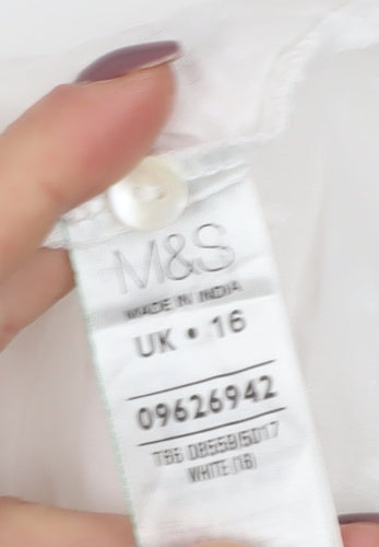 Marks and Spencer Women's White Blouse Size 16