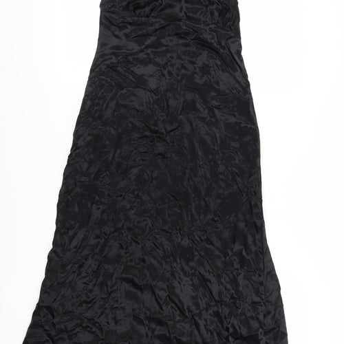 Zara Women's Black Slip Midi Dress, M, Party/Cocktail