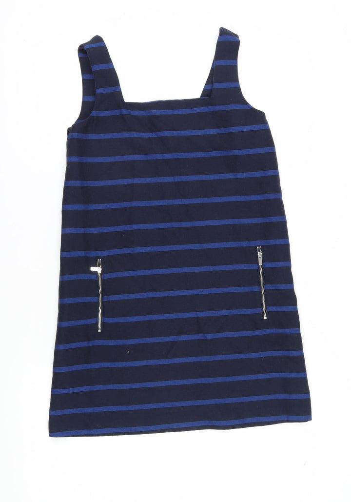 Mango Women's Blue Striped Shift Dress Size 8