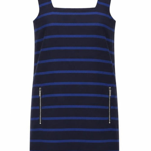 Mango Women's Blue Striped Shift Dress Size 8