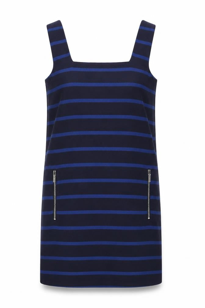 Mango Women's Blue Striped Shift Dress Size 8