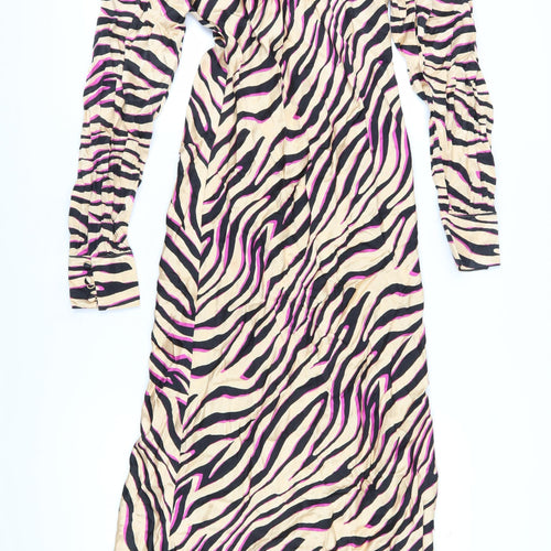ASOS Women's Multicoloured Animal Print Bodycon Dress Size 10