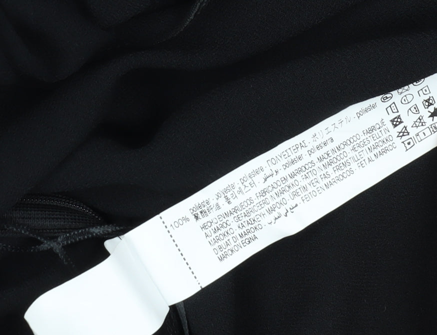 Zara Women's Black Wrap Dress, Size 14, Party Ready