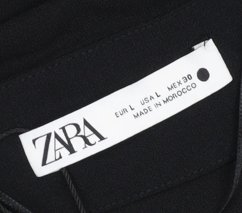 Zara Women's Black Wrap Dress, Size 14, Party Ready