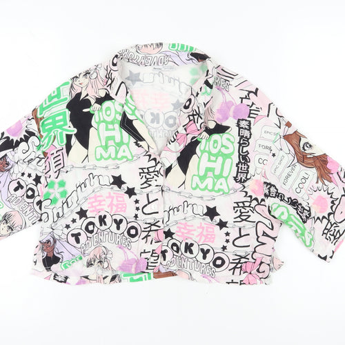 Bershka Women's Anime Cropped Blouse Multicoloured XS