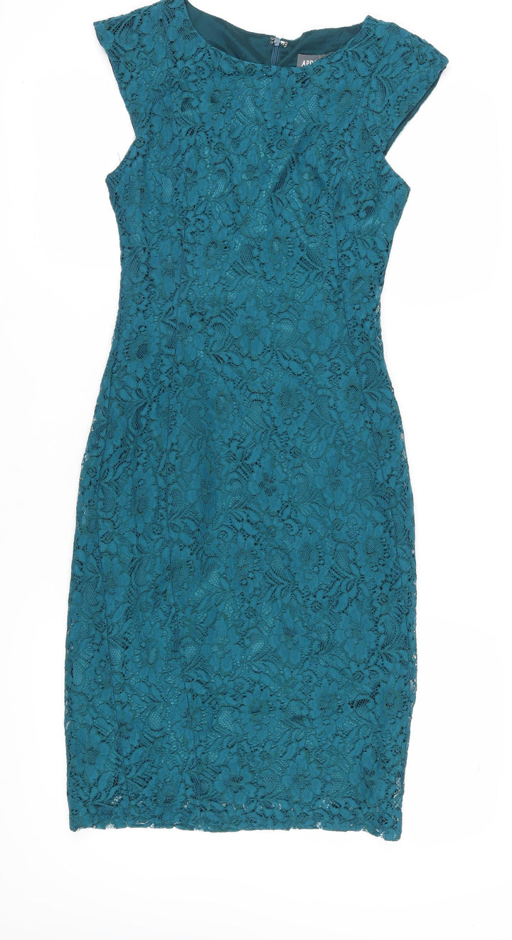 Apricot Women's Green Lace Sheath Dress S