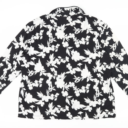 Marks and Spencer Black Floral Pyjama Top - Size L