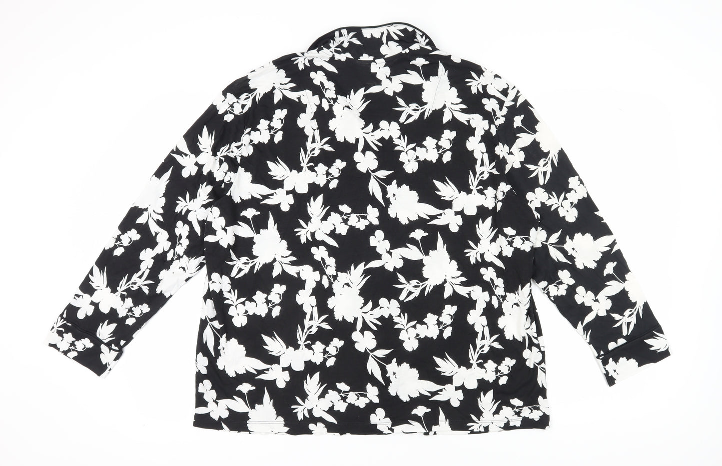 Marks and Spencer Black Floral Pyjama Top - Size L