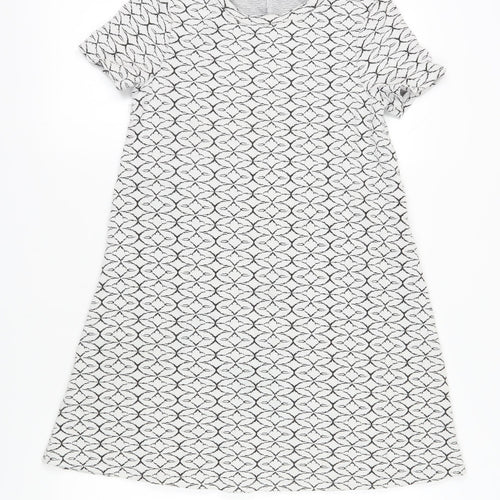 ZARA Women's White Geometric T-Shirt Dress Size 6