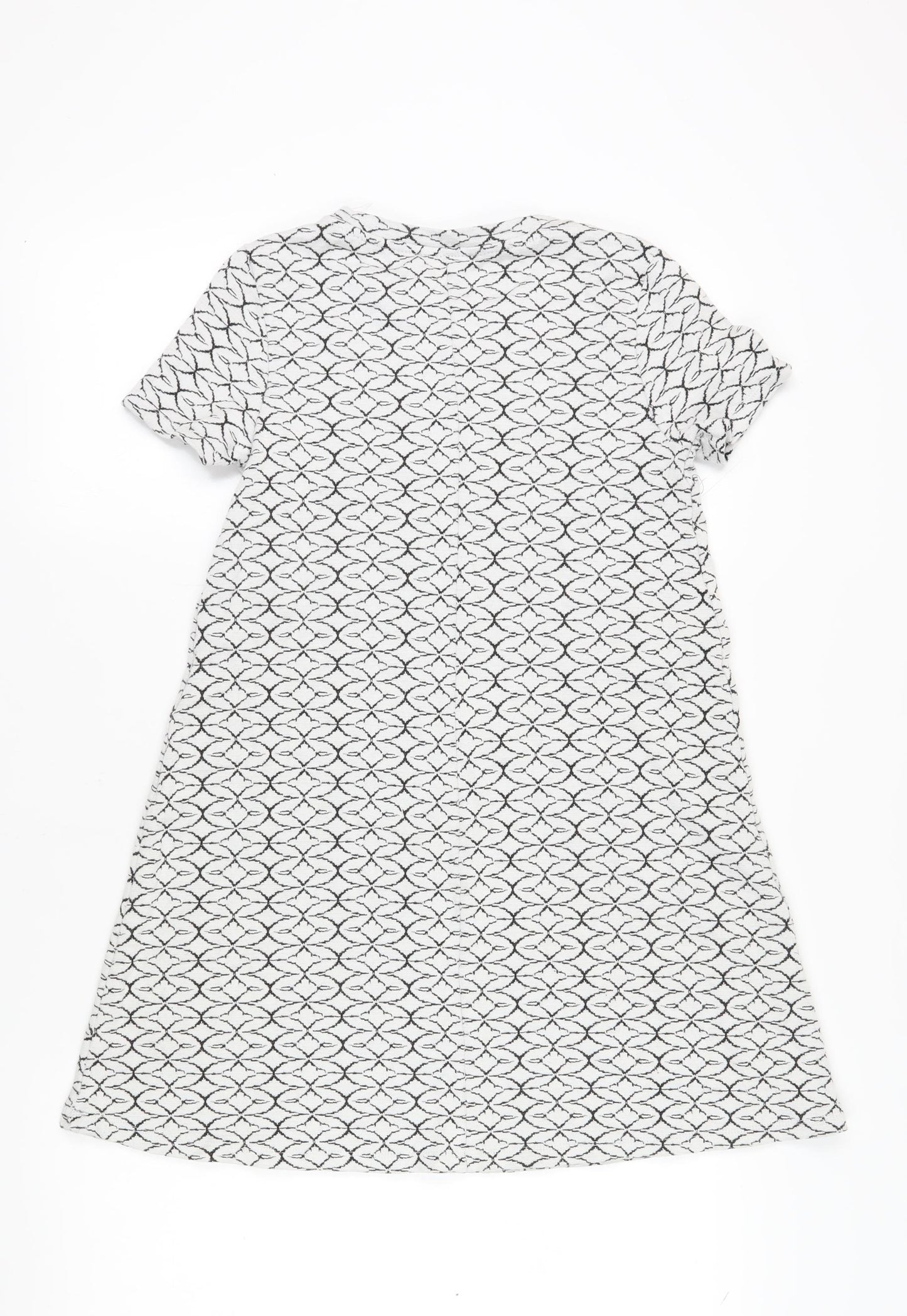 ZARA Women's White Geometric T-Shirt Dress Size 6