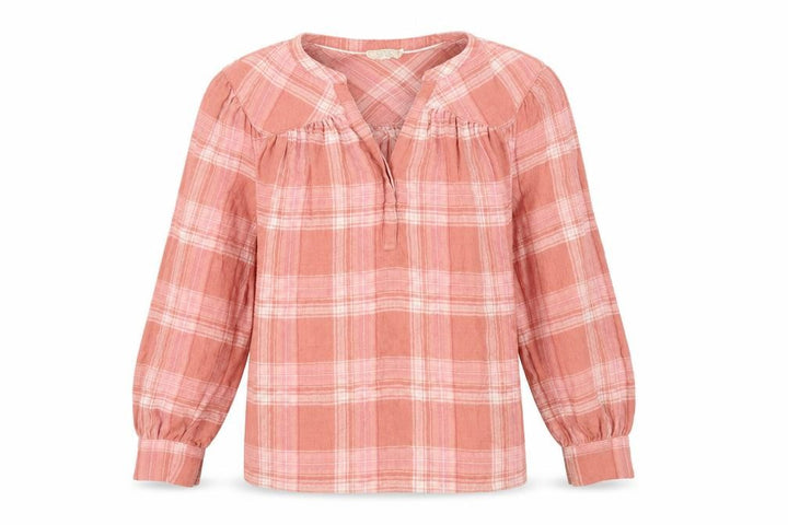 FatFace Women's Pink Plaid Tunic Blouse Size 8