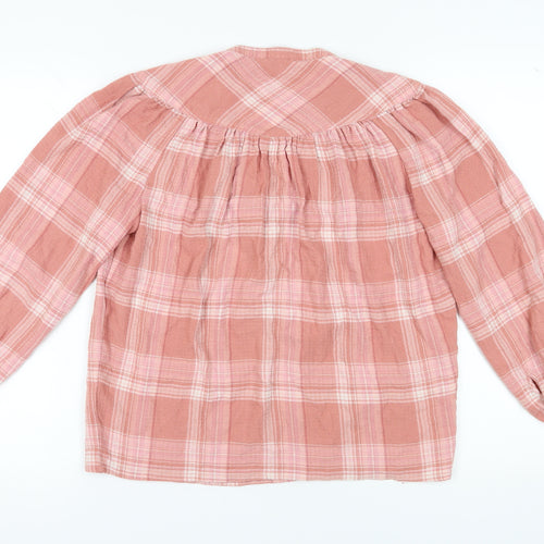 Fat Face Women's Pink Plaid Tunic Blouse Size 8