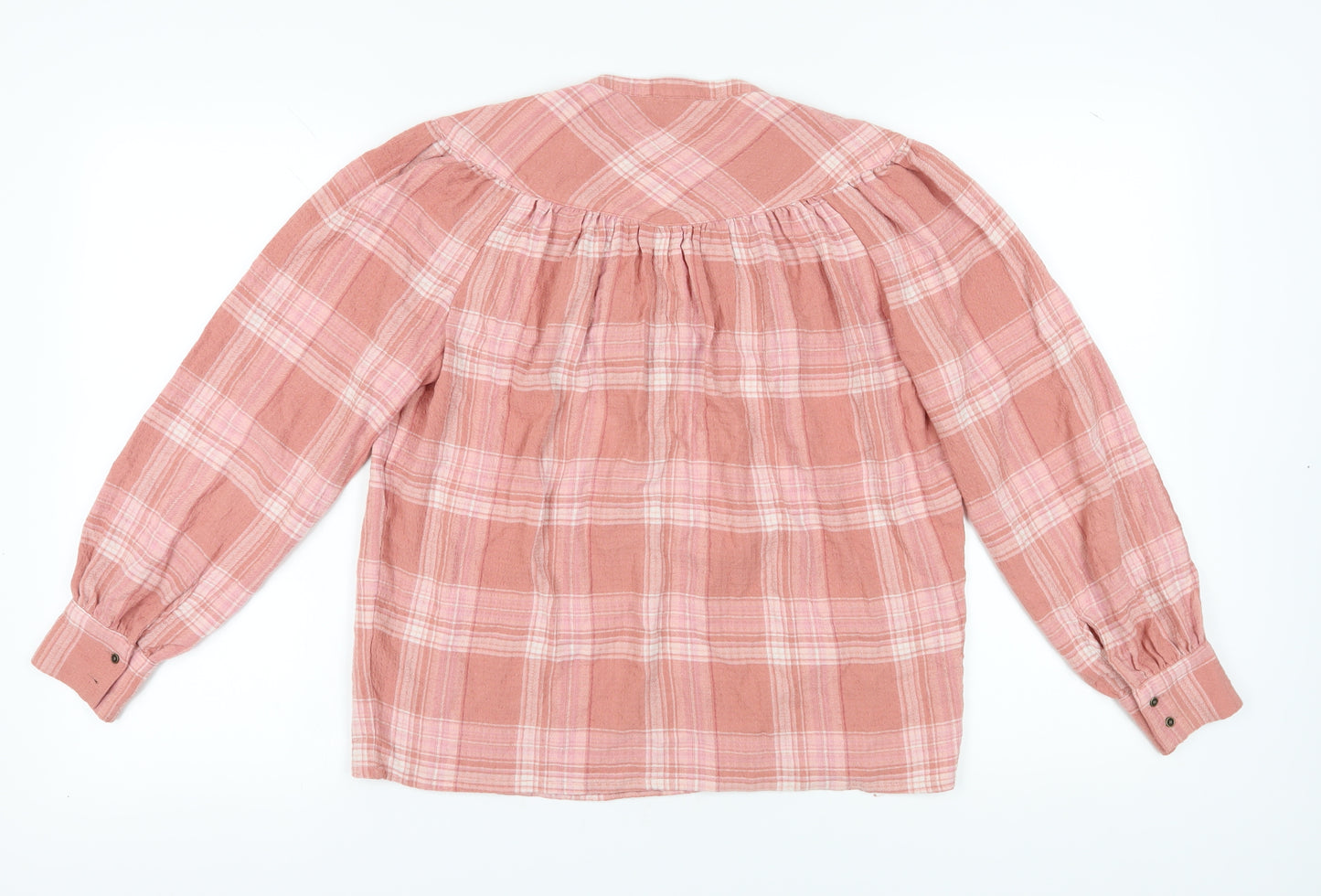 Fat Face Women's Pink Plaid Tunic Blouse Size 8