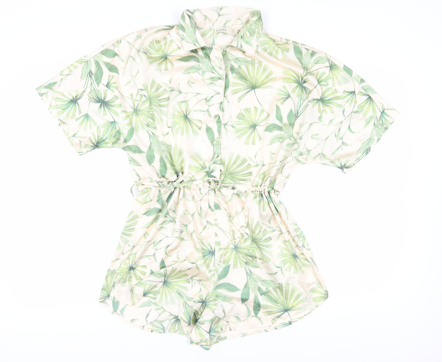 Oasis Women's Green Botanical Floral Playsuit Size 10