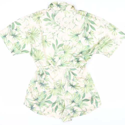 Oasis Women's Green Botanical Floral Playsuit Size 10
