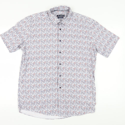 Cappon Men's Multicoloured Floral Shirt - L Size, Short Sleeve