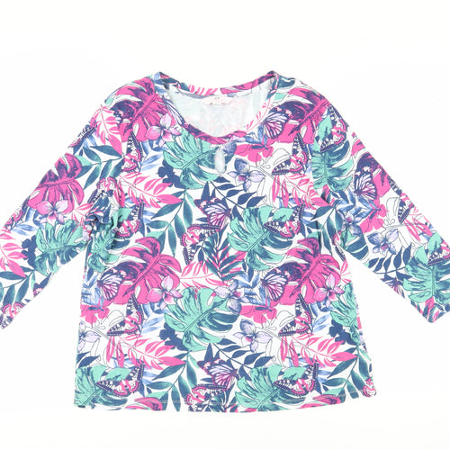 Julipa Women's Multicoloured Floral T-Shirt, Size 14