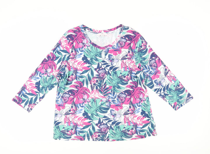 Julipa Women's Multicoloured Floral T-Shirt, Size 14