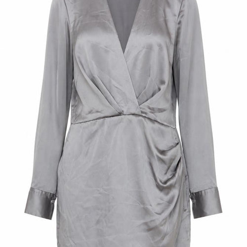 Zara Women's Grey Wrap Dress, L, Casual V-Neck Style