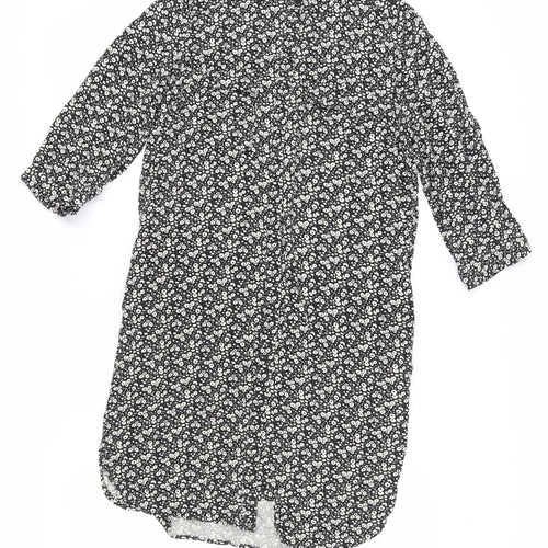 Next Women's Black Floral Shirt Dress Size 10