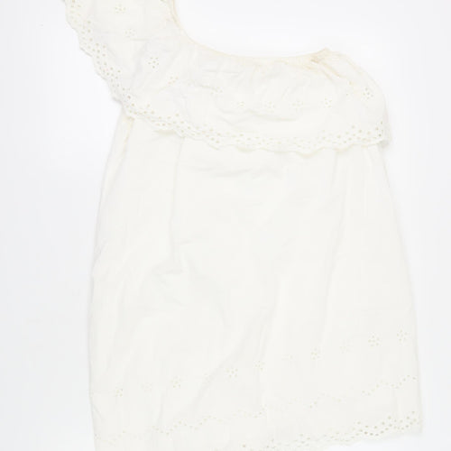 River Island Women's White One Shoulder Dress Size 10