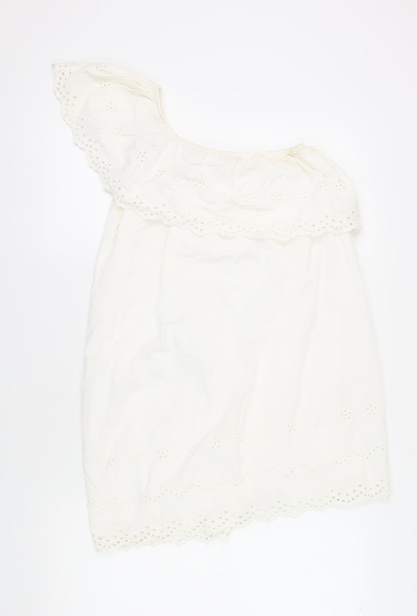 River Island Women's White One Shoulder Dress Size 10